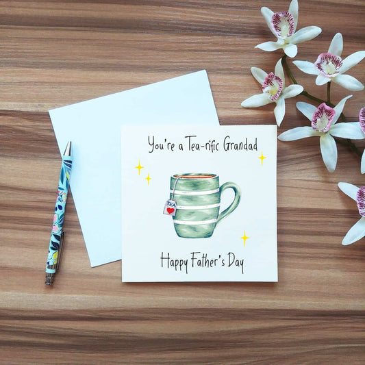 Personalised Tea Father's Day Card | Tea-rific Dad