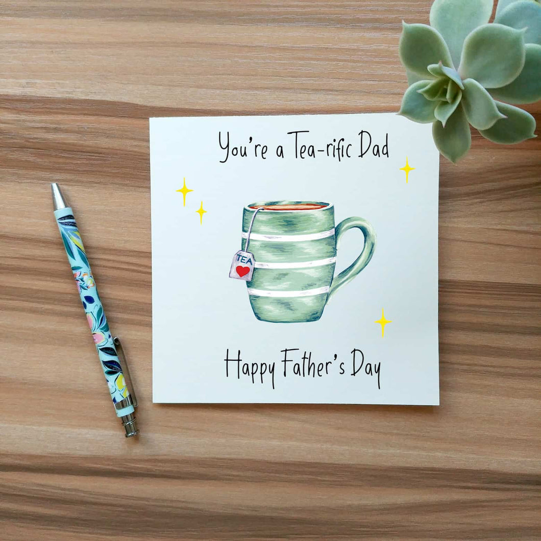 Personalised Tea Father's Day Card | Tea-rific Dad