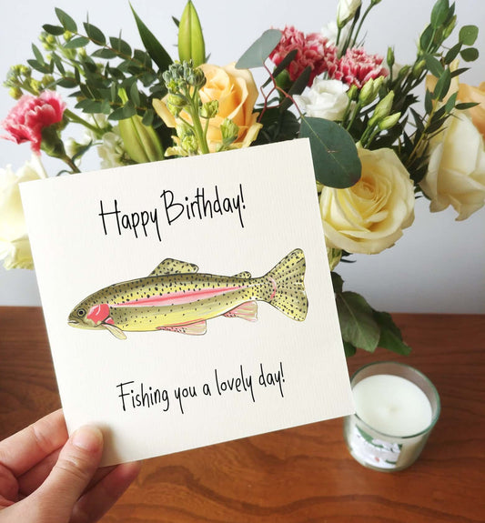 Illustrated Rainbow Trout Birthday Card