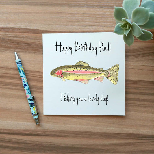 Illustrated Rainbow Trout Birthday Card