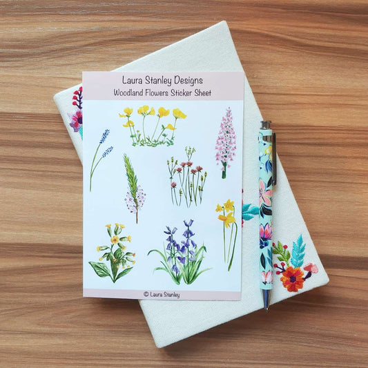 Illustrated Woodland Flowers Sticker Sheet